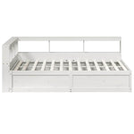 ZNTS Bookcase Bed without Mattress White 150x200cm Solid Wood Pine 3324458