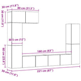 ZNTS 5 Piece TV Cabinet Set Wall-mounted Artisan Oak Engineered Wood 3329196