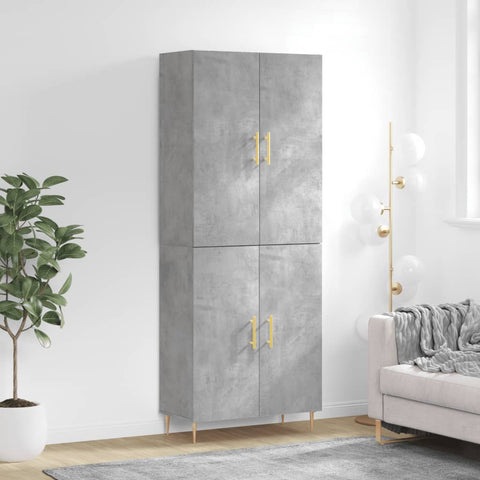 Highboard Concrete Grey 69.5x34x180 cm Engineered Wood 3195671
