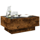 Coffee Table with LED Smoked Oak 70x50x30 cm Engineered Wood 847515