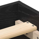 Bed Frame without Mattress Black Oak 75x190 cm Engineered Wood 3329311
