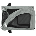 ZNTS Pet Bike Trailer Grey Oxford Fabric and Iron 93965