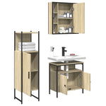 ZNTS 3 Piece Bathroom Cabinet Set Sonoma Oak Engineered Wood 3214756