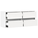 TV Wall Cabinet with LED Lights White 100x31x45 cm 852292