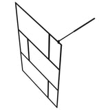 149155 Walk-in Shower Wall with Tempered Glass Black 115x195 cm