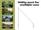Ground Spike Fence Post 52 pcs Silver Powder-Coated Steel 3350214
