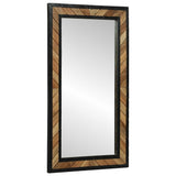 Mirror Black and Brown 90 x 2 x 50 cm Solid Wood Acacia 374118