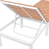 Sunlounger White and brown Aluminium and WPC Standard 42868