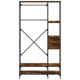 Clothes Rack with Shelves Smoked Oak Engineered Wood 847861