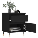 Bedside Cabinet Black 40x35x50 cm Engineered Wood 830654