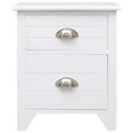 Nightstand 2 pcs with 2 Drawers White 242043