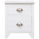 Nightstand 2 pcs with 2 Drawers White 242043