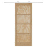 Sliding Door Brown 83 x 202 cm Solid Pine Wood 3333392