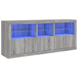 Sideboard with LED Lights Grey Sonoma 162x37x67 cm 3209000