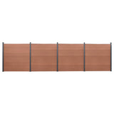 Fence Panel Set Brown 699x186 cm WPC 3211832