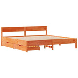 Bed Frame without Mattress Wax Brown 160x200 cm Solid Wood Pine 3301745