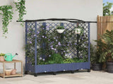 Raised Bed with Trellis and Roof Grey 163 x 40 x 129 cm PP 3423106