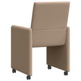 Dining Chairs with Wheels 2 pcs Cappuccino 57 x 66 x 94 cm 42017822