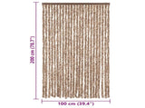 Fly Curtain Beige and Dark Brown 100x200 cm Chenille 377322