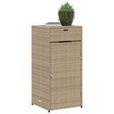 Garden Storage Cabinet Beige 55x55x111 cm Poly Rattan 365562