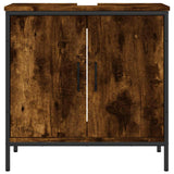 Bathroom Sink Cabinet Smoked Oak 60x30x60 cm Engineered Wood 842448