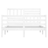 Bed Frame without Mattress White Solid Wood 140x200 cm 3101089