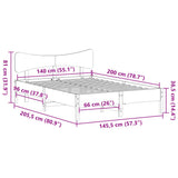 Bed Frame without Mattress White 140x200 cm Solid Wood Pine 3328233
