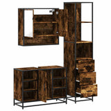 3 Piece Bathroom Furniture Set Smoked Oak Engineered Wood 3301182