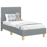 Toddler Bed Frame with Headboard Light Grey 70 x 140 cm Fabric 42010979