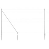 Ground Spike Fence Post 7 pcs Silver Powder-Coated Steel 42004280