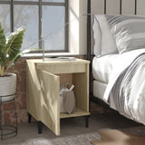 Bed Cabinets with Metal Legs Sonoma Oak 40x30x50 cm 805840
