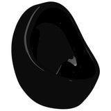 Wall Hung Urinal with Flush Valve Ceramic Black 143992