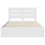 Bed Frame with Drawer White 160 x 200 cm Engineer Wood 3411818