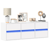 TV Wall Cabinet with LED Lights White 130x31x45 cm 852299