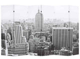 Folding Room Divider 228x170 cm New York by Day Black and White 245860