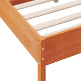 Bed Frame without Mattress Wax Brown 120x190 cm Small Double Solid Wood Pine 842777