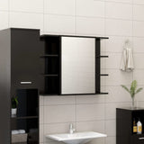 ZNTS 3 Piece Bathroom Furniture Set Black Engineered Wood 3056953