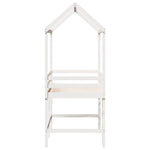 ZNTS Loft Bed with Ladder and Roof without Mattress White 90x200 cm 3282151