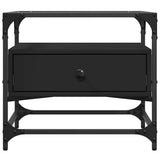 Coffee Table with Glass Top Black 50x50x45 cm Steel 846049