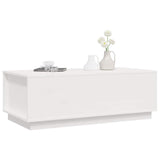 Coffee Table White 100x50x35 cm Solid Wood Pine 813421