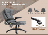Massage Recliner Chair Heated Office Chair with Six Massage Points Linen-Feel Fabric 360&deg Swivel T3398P328195