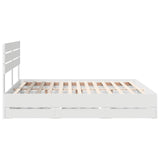 Bed Frame with Drawer White 180 x 200 cm Engineer Wood 3411484