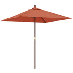 ZNTS Garden Parasol with Wooden Pole Terracotta 198x198x231 cm 363188