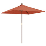 ZNTS Garden Parasol with Wooden Pole Terracotta 198x198x231 cm 363188
