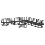 Garden Sofa Set with Cushion 10 pcs Black Aluminium 3378877