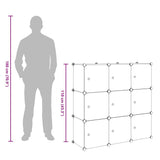 Storage Cube Organiser with 9 Compartments Black and White 244924