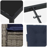 Garden Dining Set with Cushion 5 pcs Grey Poly Rattan 3380354