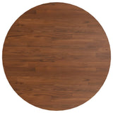 Round Table Top Dark Brown 90x1.5 cm Treated Solid Wood Oak 342971
