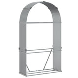 Log Holder Light Grey 120x45x210 cm Galvanised Steel 364552