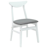 Dining Chairs 2 pcs White 42 x 47.5 x 81 cm Solid Rubber Wood 42020433